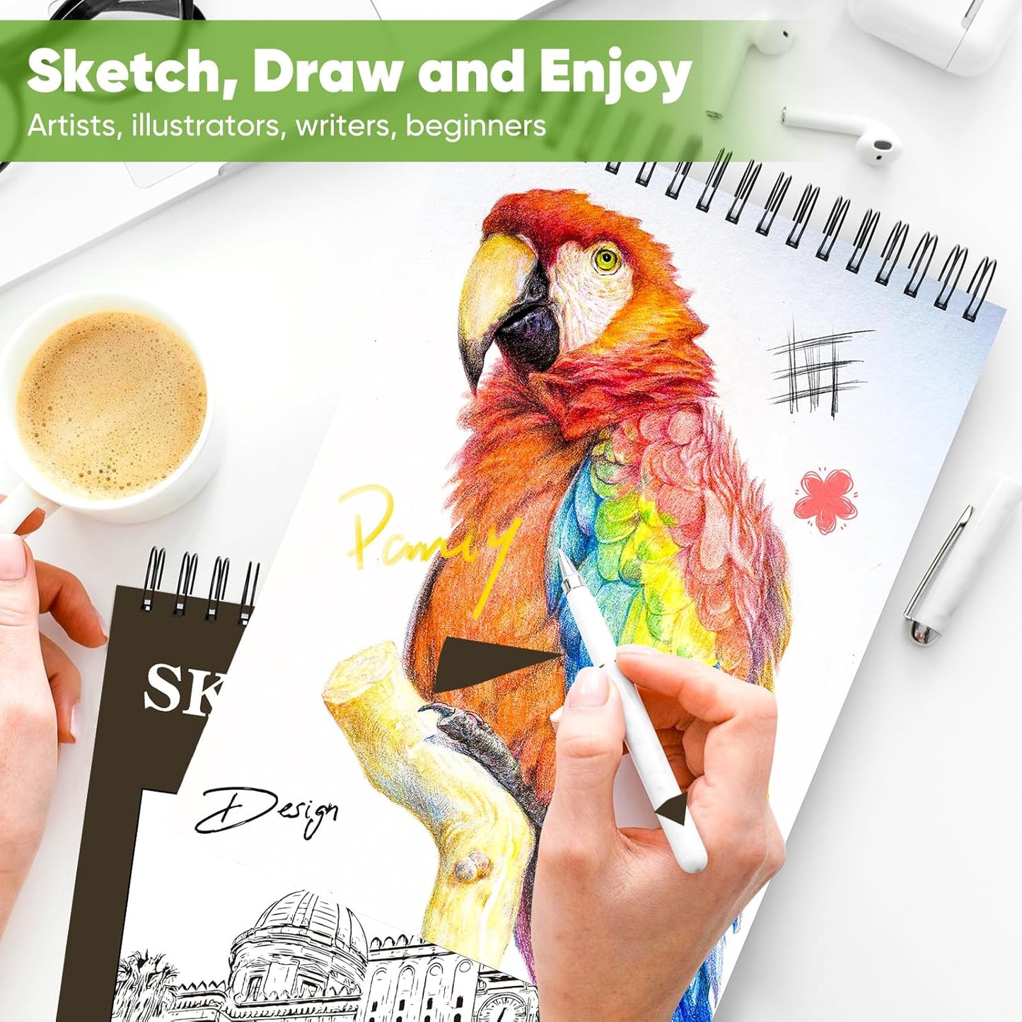 Classroom Must Haves Supplies for Teacher Student, Soucolor 9" x 12" Sketch Book 100 Sheets, Back to School Supplies, Art Sketchbook, Acid Free (68lb/100gsm) Artist Drawing Book Painting Sketching Pad - Crafty Corner