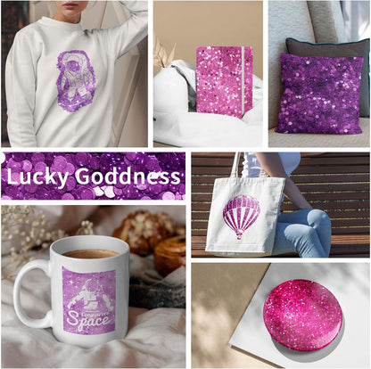 Sublimation Transfer Sheets for Tumblers Blanks Tshirts,Purple Glitter Sublimation Transfer Paper for Heat Press Machine,8pcs,12x12