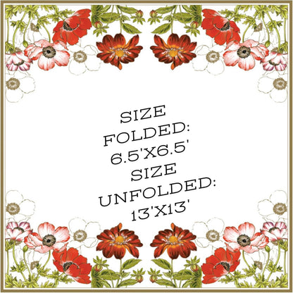 20-ct 13x13 Flowers Paper Luncheon Decoupage Napkins, 3-Ply Servilletas Printed Flower Anemones with Georginia Cocktail Napkin for Art, Dinner and Party, Disposable Napkins Decor