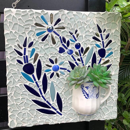 Youway Style Strips Mosaic Tiles for Crafts Bulk,150g Blue Mosaic Glass Pieces for Crafts DIY Spring Mosaic Art Decor,Mosaic Kit Supplies