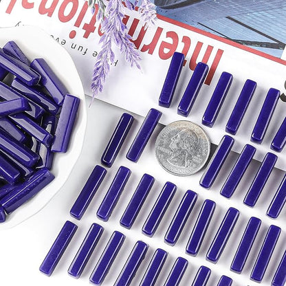 Youway Style Strips Mosaic Tiles for Crafts Bulk,150g Blue Mosaic Glass Pieces for Crafts DIY Spring Mosaic Art Decor,Mosaic Kit Supplies
