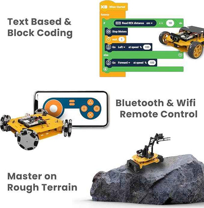 REX Evolution 8in1 Robotics Kit: Coding Robot Kit, Robotics Kit for Adults, Electronic DIY Smart Car Kit, 8 Model Robotics Set, Robot Kit