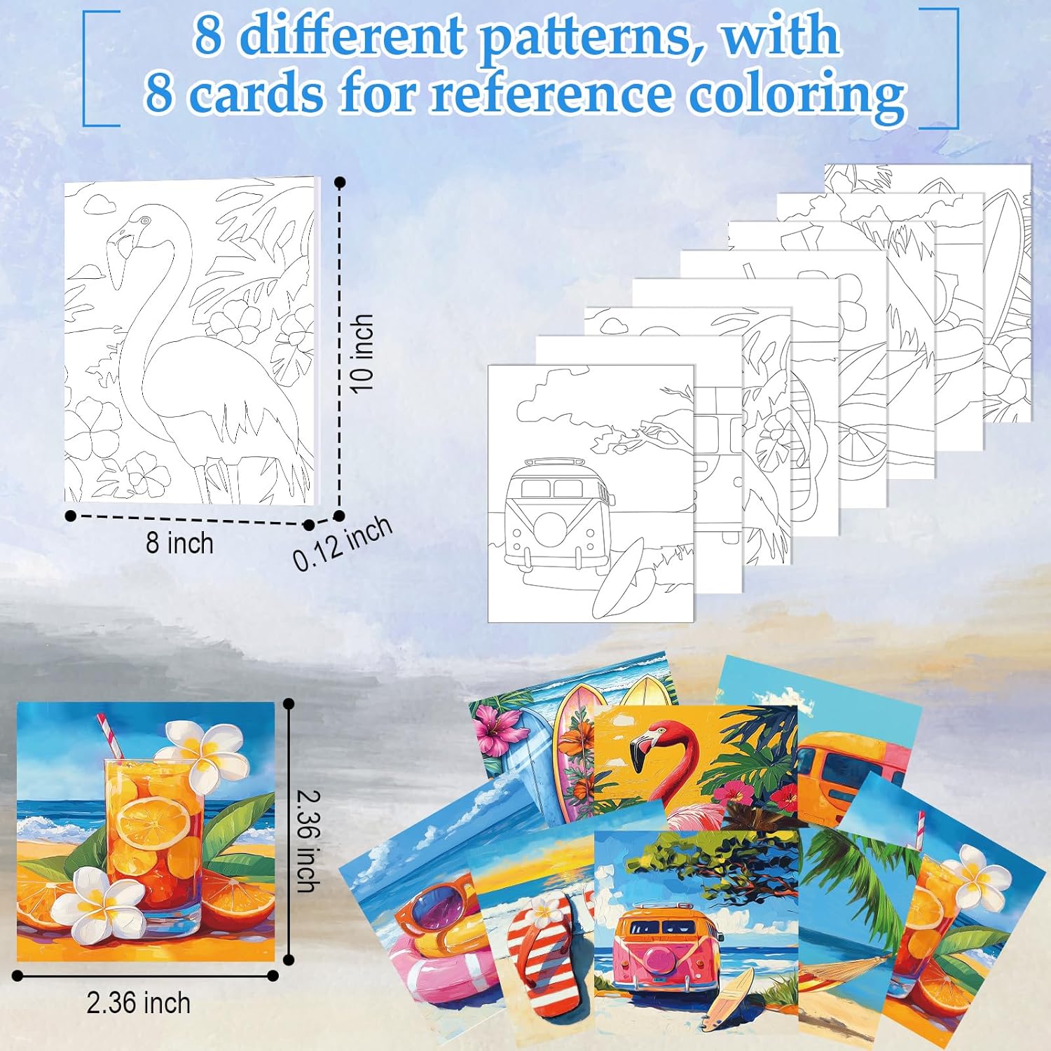 Cholemy 36 Pcs Paint and Sip Kit for Adults 8''x10'' Pre Drawn Canvas for Painting DIY Afro Acrylic Painting Kit Wood Easel Brushes Date Night Bulk for Christmas Party Gifts(Hawaii) - Crafty Corner