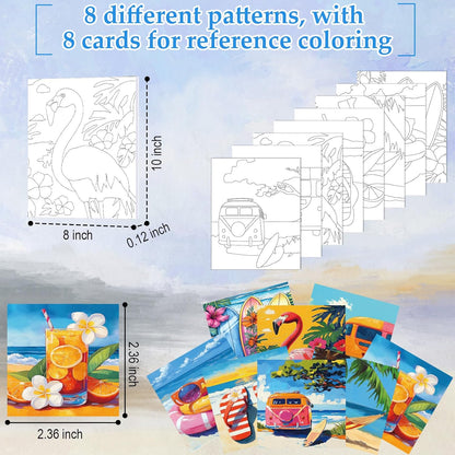 Cholemy 36 Pcs Paint and Sip Kit for Adults 8''x10'' Pre Drawn Canvas for Painting DIY Afro Acrylic Painting Kit Wood Easel Brushes Date Night Bulk for Christmas Party Gifts(Hawaii) - Crafty Corner