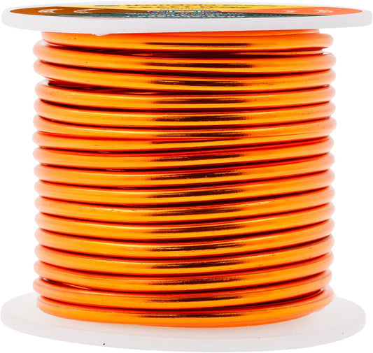 Mandala Crafts 8 Gauge Anodized Aluminum Craft Wire for Jewelry Making - 32 FT Colored Flexible Orange Wire - Bendable for Bonsai Armature Crafting Sculpting - Crafty Corner