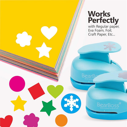 6 Craft Hole Punch Shapes 1 Inch Paper Punches for Crafting Handmade Scrapbooking Punches Mix Shapes Designs for Kindergarten Teacher Office Supplies Kids by BearBoss - Crafty Corner