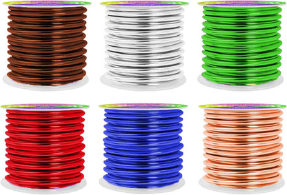 Mandala Crafts 8 Gauge Anodized Aluminum Craft Wire for Jewelry Making - 120 FT Colored Flexible Silver Copper True Blue Brown Red Kelly Green Wire - Bendable for Bonsai Armature Crafting Sculpting - Crafty Corner