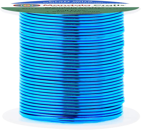 Mandala Crafts 16 Gauge Anodized Aluminum Craft Wire for Jewelry Making - 100 FT Colored Flexible Bondi Blue Wire - Bendable for Bonsai Armature Crafting Sculpting - Crafty Corner