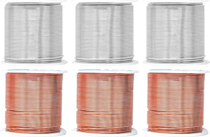Mandala Crafts 18 Gauge Anodized Aluminum Craft Wire for Jewelry Making - 450 FT Colored Flexible Silver Copper Tone Wire - Bendable for Bonsai Armature Crafting Sculpting - Crafty Corner