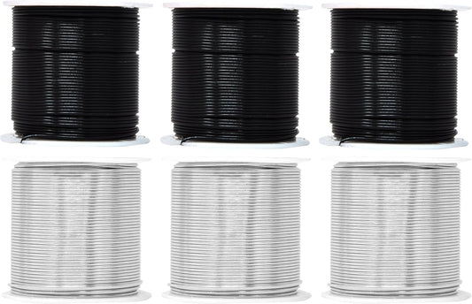 Mandala Crafts 18 Gauge Anodized Aluminum Craft Wire for Jewelry Making - 450 FT Colored Flexible Silver Black Wire - Bendable for Bonsai Armature Crafting Sculpting - Crafty Corner