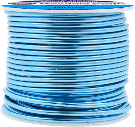 Mandala Crafts 12 Gauge Anodized Aluminum Craft Wire for Jewelry Making - 60 FT Colored Flexible Vivid Sky Blue Wire - Bendable for Bonsai Armature Crafting Sculpting - Crafty Corner