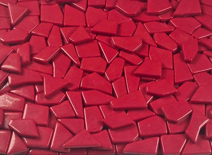 Irregular Glass Mosaic Tiles Bulk 500g Glossy and Iridescent Mosaic Glass Tiles for DIY Projects and Arts and Crafts Solid Colors and Mixes (Glossy Red)