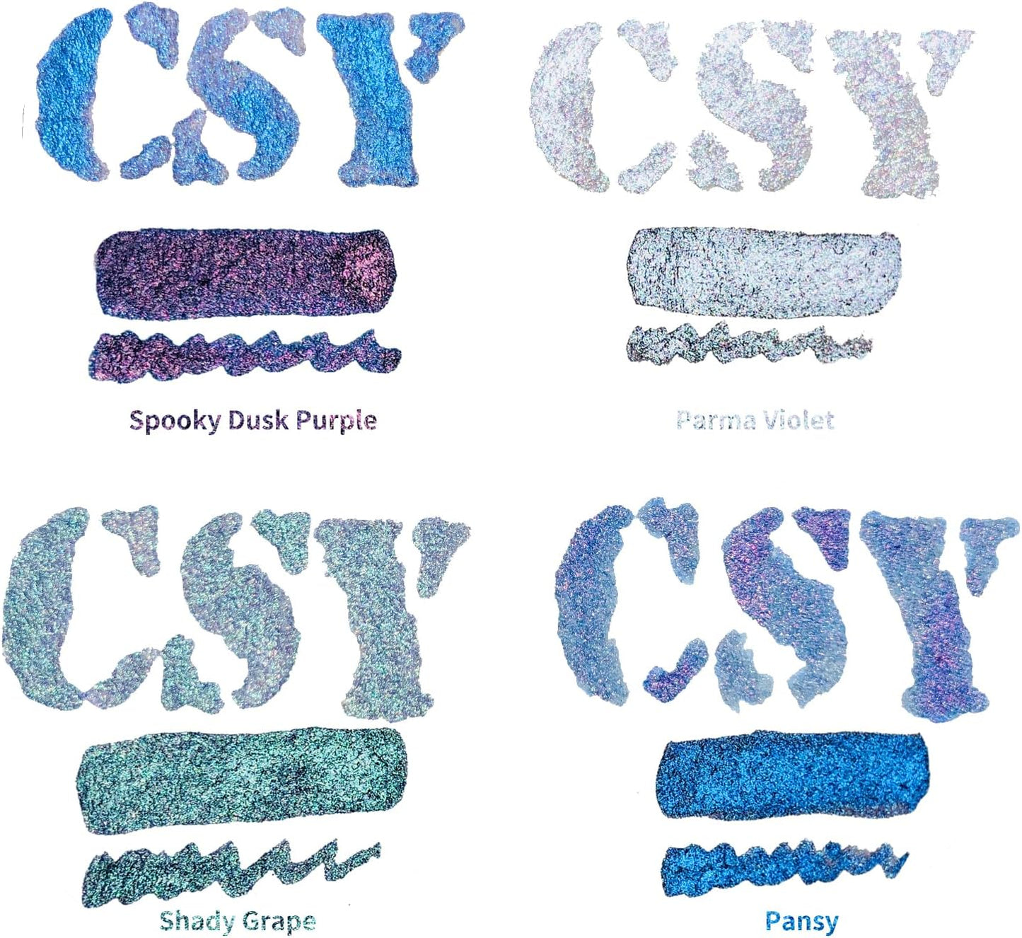 CSY art gallery Pearlescent Liquid Acrylic Ink Set Bottle -Shimmering Purple Permanent Calligraphy Inks-High Gloss,Metallic Paint for Crafts, Resin Art, DIY, Furniture, Wood (Lavender Manor Set) - Crafty Corner