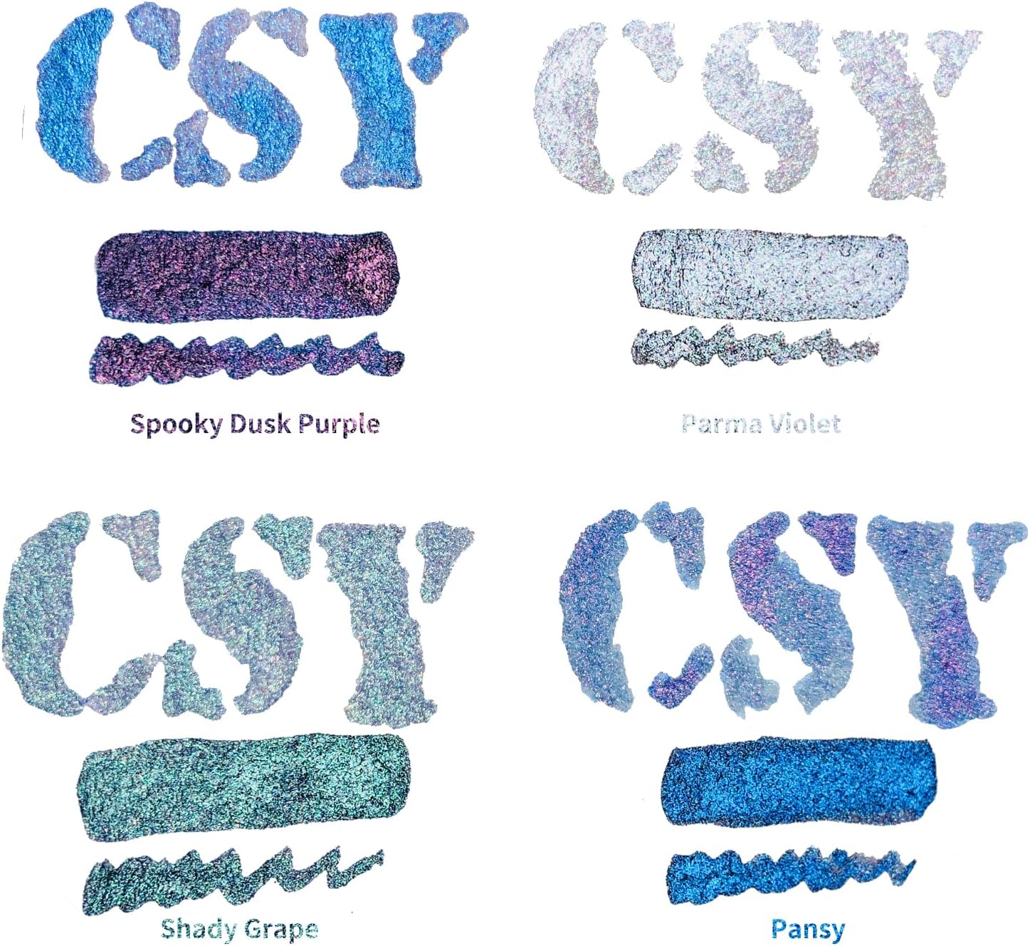 CSY art gallery Pearlescent Liquid Acrylic Ink Set Bottle -Shimmering Purple Permanent Calligraphy Inks-High Gloss,Metallic Paint for Crafts, Resin Art, DIY, Furniture, Wood (Lavender Manor Set) - Crafty Corner