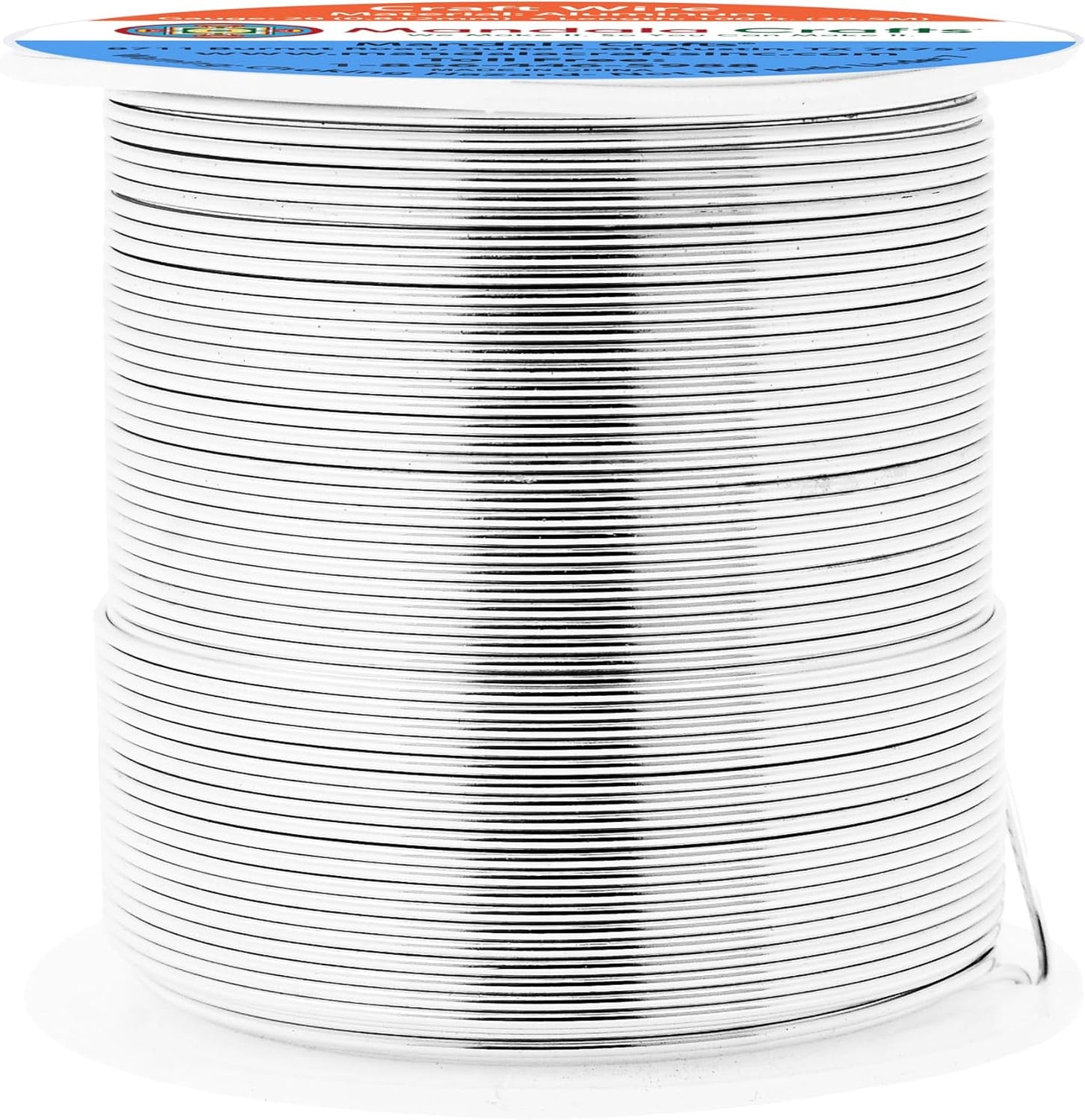 Mandala Crafts 20 Gauge Anodized Aluminum Craft Wire for Jewelry Making - 100 FT Colored Flexible Silver Tone Wire - Bendable for Bonsai Armature Crafting Sculpting - Crafty Corner