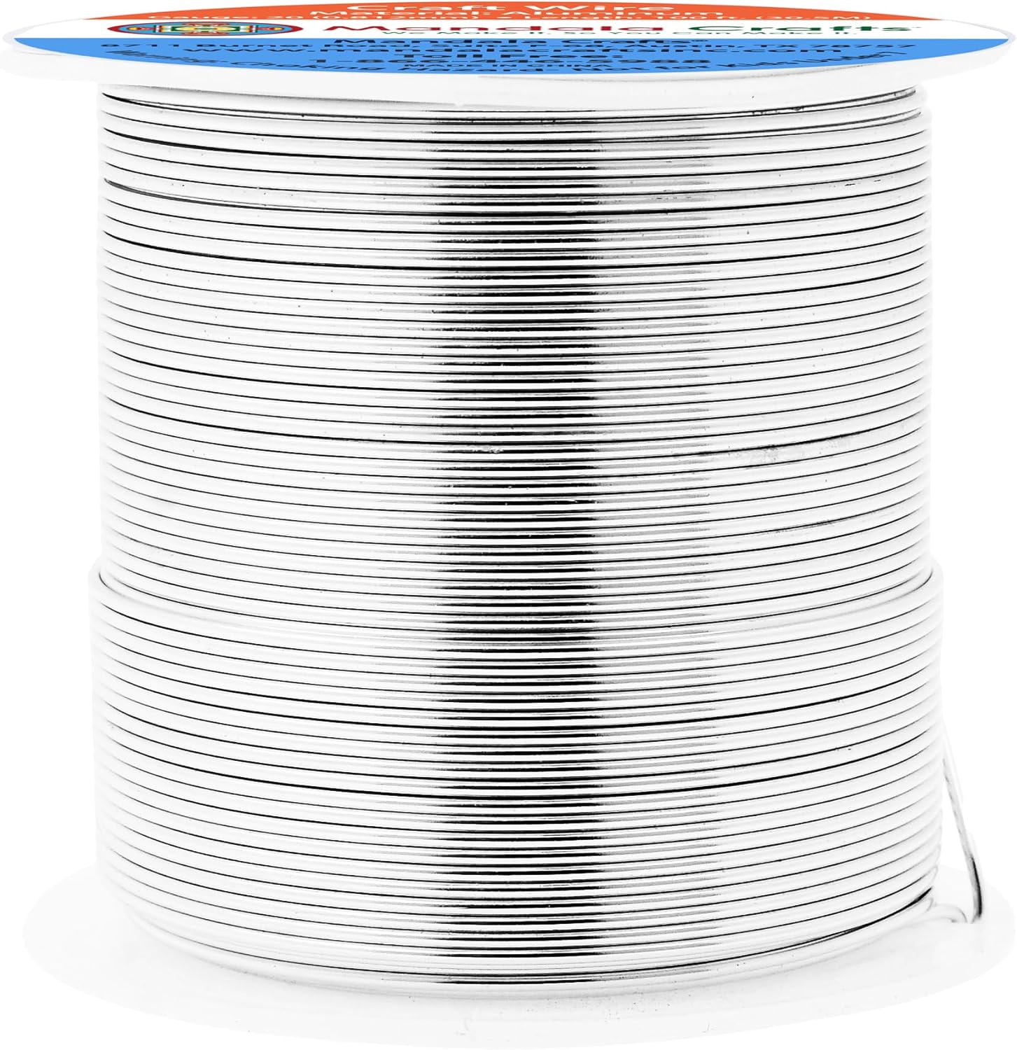Mandala Crafts 20 Gauge Anodized Aluminum Craft Wire for Jewelry Making - 100 FT Colored Flexible Silver Tone Wire - Bendable for Bonsai Armature Crafting Sculpting - Crafty Corner