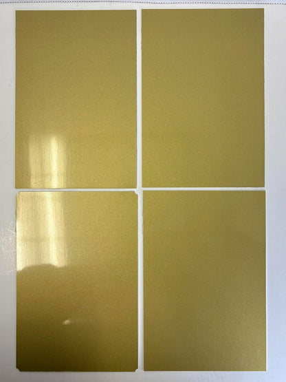 Blank Metal Plates for Laser Engraving - 4 Pack | Aluminum Sheets 0.020" Thick | CO2, Diode, Fiber Laser Compatible | Multiple Sizes & Colors (Gold (engraves black), 3x11.25 inch)