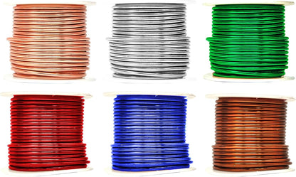 Mandala Crafts 12 Gauge Anodized Aluminum Craft Wire for Jewelry Making - 276 FT Colored Flexible Silver Copper True Blue Brown Red Kelly Green Wire - Bendable for Bonsai Armature Crafting Sculpting - Crafty Corner