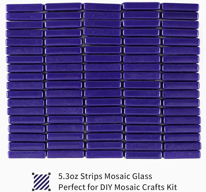 Youway Style Strips Mosaic Tiles for Crafts Bulk,150g Blue Mosaic Glass Pieces for Crafts DIY Spring Mosaic Art Decor,Mosaic Kit Supplies