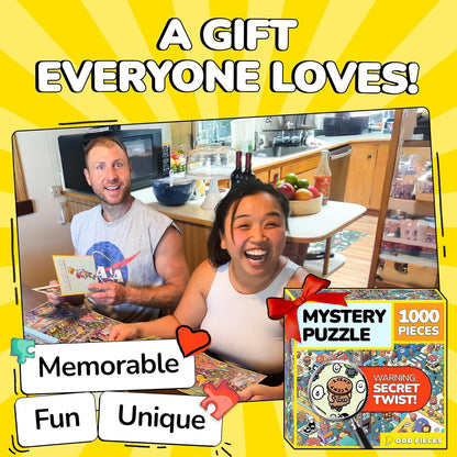 Odd Pieces Jigsaw Puzzles 1000 Pieces - Magic Mystery Story Secret Ending Puzzle - Perfect Game Night for Adults & Kids - Cartoon City Building Theme Sci-Fi (Turbo 3000)