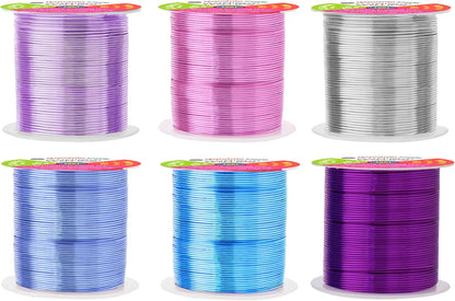 Mandala Crafts 22 Gauge Anodized Aluminum Craft Wire for Jewelry Making - 450 FT Colored Flexible Silver Lavender Purple Pink Ice Blue Turquoise Wire - Bendable for Bonsai Armature Crafting Sculpting - Crafty Corner