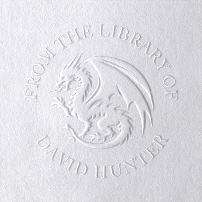 Dragon Book Embosser, Custom Round Library Book Embosser, Fantasty Fiction Dragon Ex Libris Embosser, Gift for Book Lover | Black or Pink Embosser (Dragon #3)