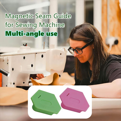 Magnetic Seam Guide for Sewing Machine, Multifunctional Sewing Machine Attachments,Universal Sewing Quilting Supplies Accessories 2pcs Multicolored