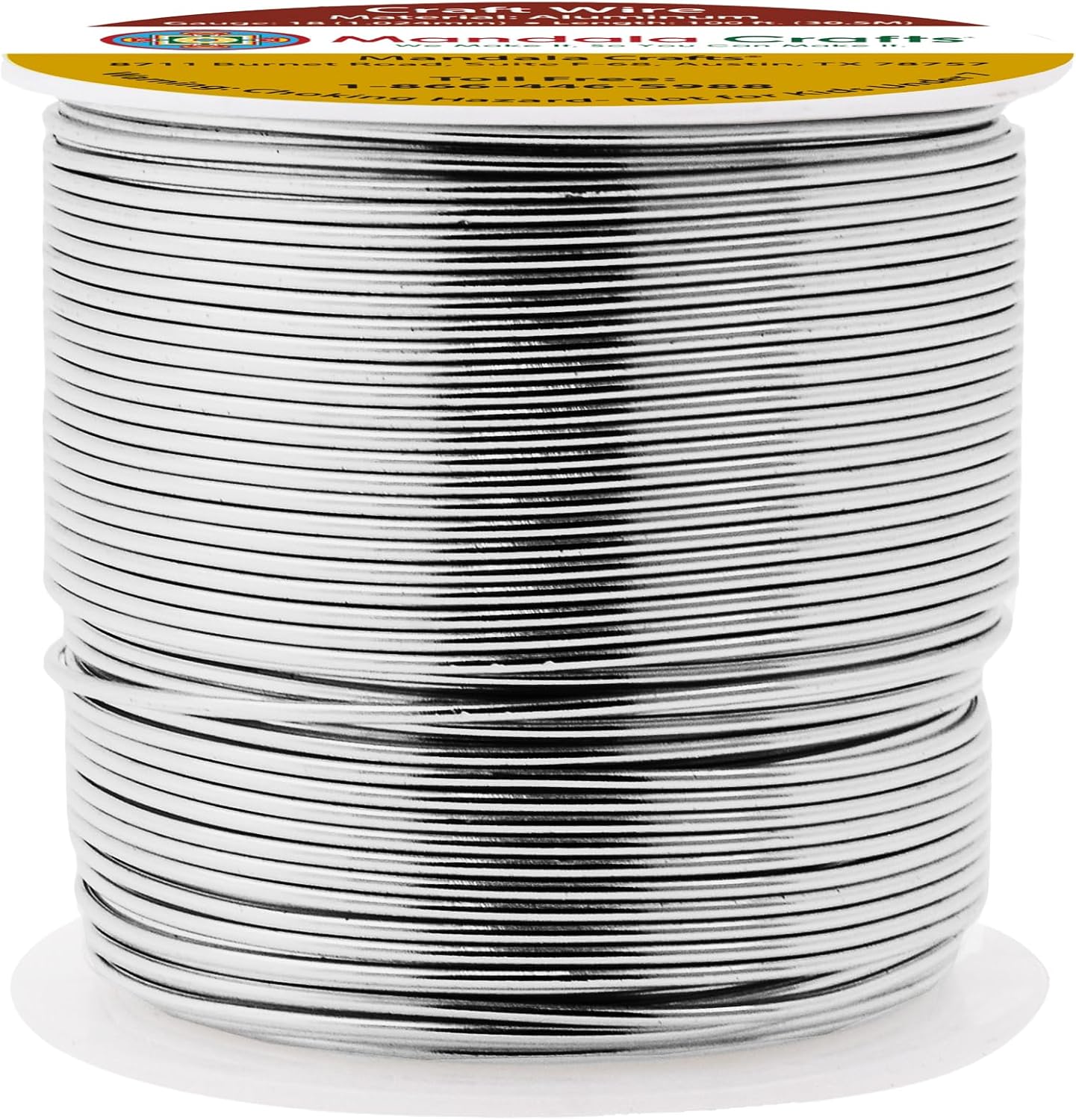 Mandala Crafts 18 Gauge Anodized Aluminum Craft Wire for Jewelry Making - 100 FT Colored Flexible Gray Wire - Bendable for Bonsai Armature Crafting Sculpting - Crafty Corner