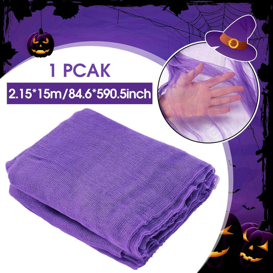 Boao Halloween Cheese cloth 84.65 x 590.55 Inch Purple Cheesecloth Roll for Crafts Large Cotton Muslin Gauze Fabric for Halloween Outdoor & Indoor Spooky Decoration