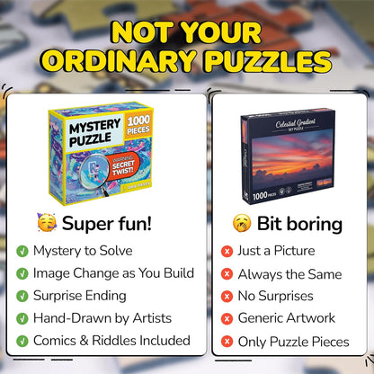 Odd Pieces Jigsaw Puzzles 1000 Pieces - Magic Mystery Story Secret Ending Puzzle - Perfect Game Night for Adults & Kids - Ocean Theme Challenging (Beyond The Kelp)