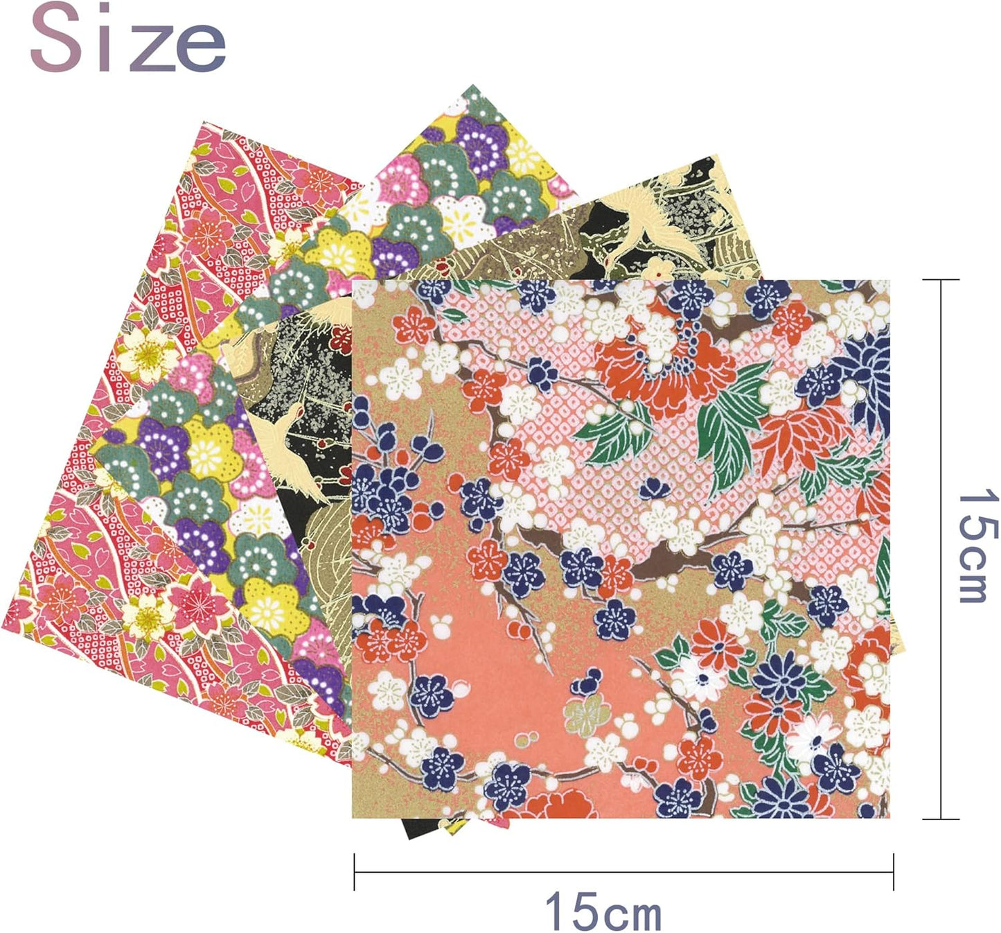Origami Paper Kit 50 Sheets 6 Inch Square Double Sided Color 10 Vivid Sakura Washi Chiyo Colors for Hand Crafts Origami Paper Arts Creativity.Cherry Blossoms - Crafty Corner