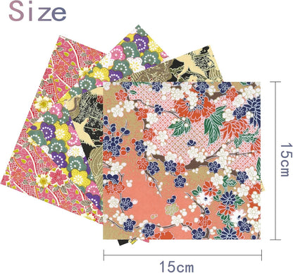 Origami Paper Kit 50 Sheets 6 Inch Square Double Sided Color 10 Vivid Sakura Washi Chiyo Colors for Hand Crafts Origami Paper Arts Creativity.Cherry Blossoms - Crafty Corner