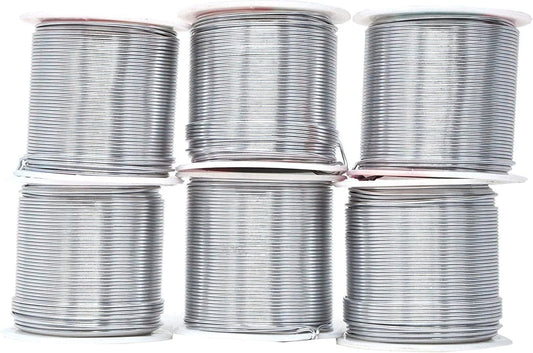 Mandala Crafts 18 Gauge Anodized Aluminum Craft Wire for Jewelry Making - 450 FT Colored Flexible Silver Combo Wire - Bendable for Bonsai Armature Crafting Sculpting - Crafty Corner