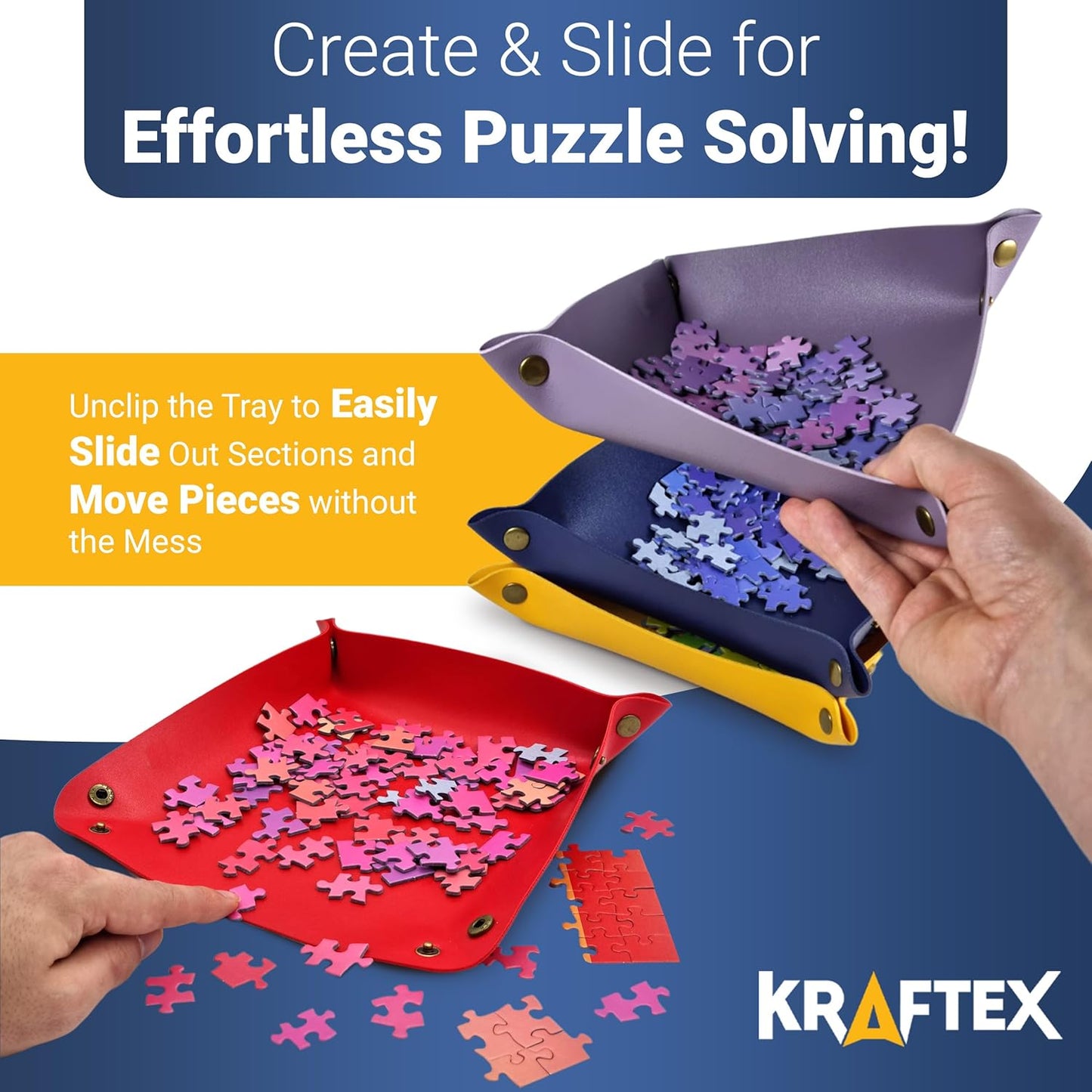 Puzzle Sorting Trays - 6X Puzzle Organizer for Sorting 1000 Pieces up to 4800 Pieces, Stackable Jigsaw Accessories for Adults