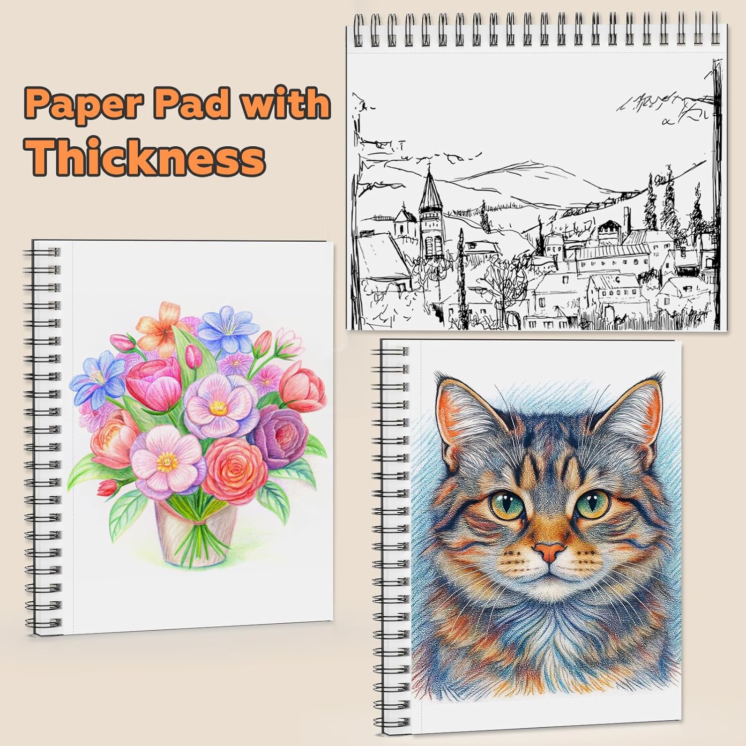 Sketch Book 9" x 11"，2 Pack 80-Sheets (68lb/100gsm)，Double-Sided Hardbound Sketchbook, Spiral Bound,Acid Free Painting Art Paper for Kids and Adults - Crafty Corner