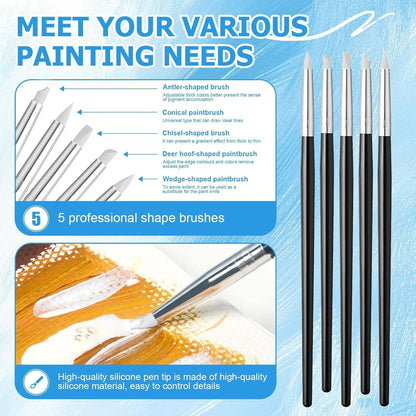 Watercolor Masking Fluid, Liquid Masking for Painting Watercolor Accessories with Silicone Pen Cleaning Brush Retouching and Covering for Painting and Various Art Projects Supplies,White 30ml