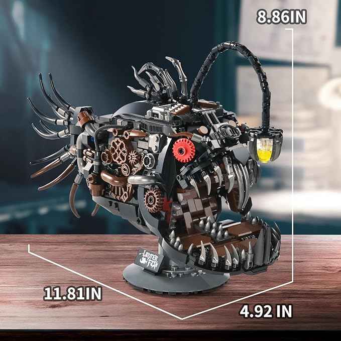 Mechanical Fish Building Sets,Ocean Animal Collection Toy,Adults Home or Office Decor,STEM Building Gift for Teens Boys and Girls 8-14 (1038PCS)