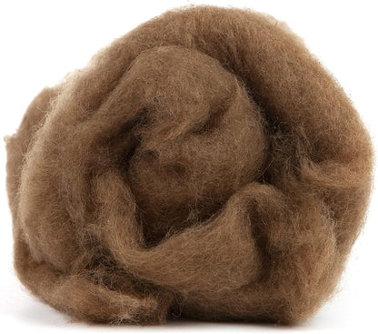 Desert Breeze Distributing Maori Wool Carded Batting, 100% Natural New Zealand Wool Made by DHG in Italy for Needle Felting, 3.5 OZ, 27 Micron, Color Walnut Brown