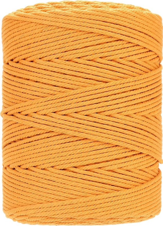 4mm Macrame Cotton Cord - 328 Yards, Soft & Colored, Perfect for Plant Hangers, Wall Hangings & Dreamcatchers (Orange)