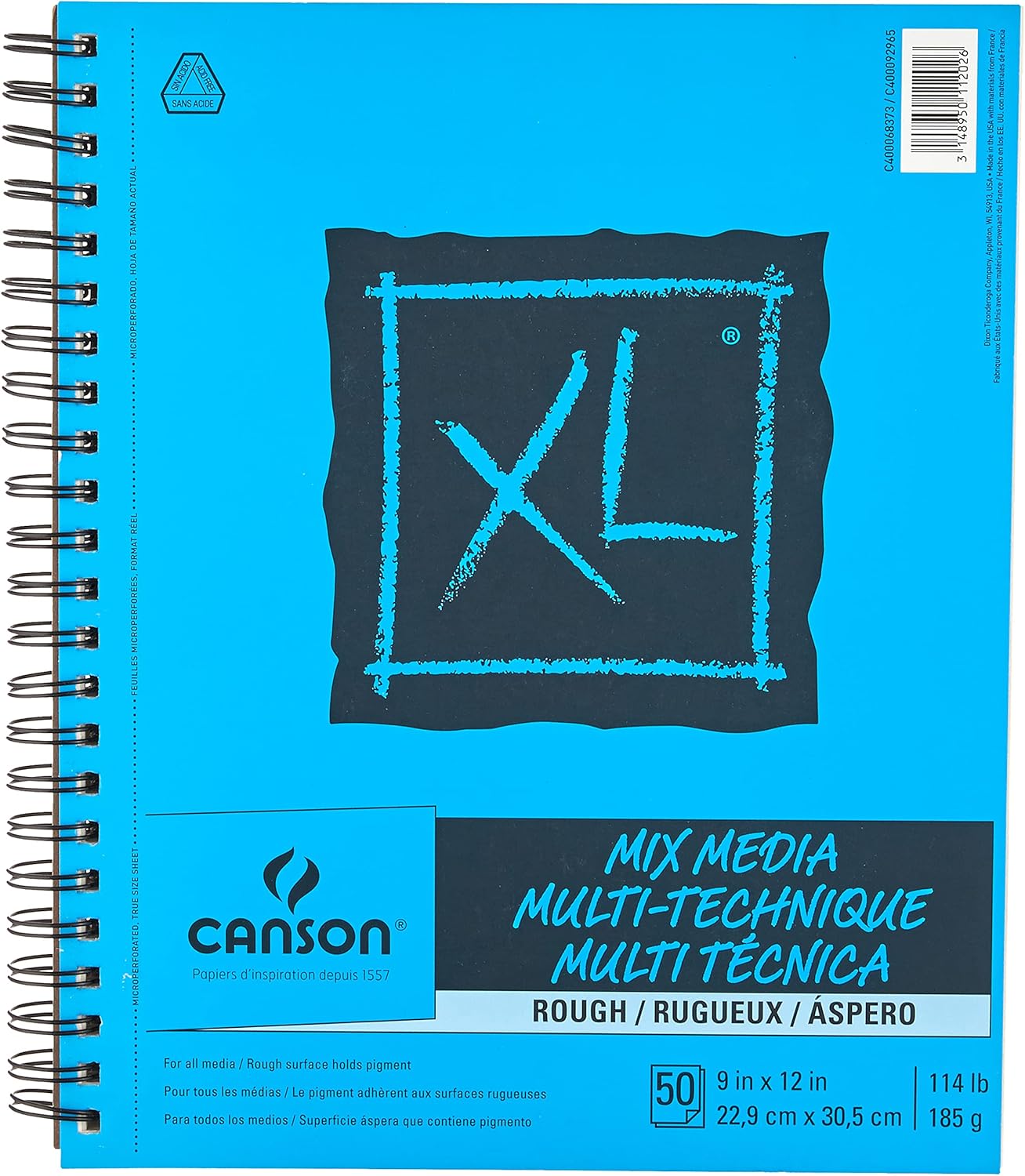 Canson XL Series Mixed Media Pad, Rough Texture, Side Wire, 9x12 inches, 50 Sheets – Heavyweight Art Paper for Watercolor, Gouache, Marker, Painting, Drawing, Sketching - Crafty Corner