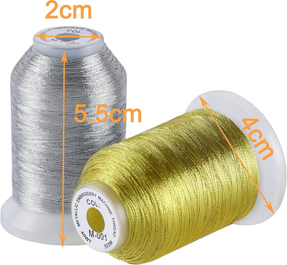 New brothread 50 Spools Embroidery Machine Thread Kit Including 40 Colors+8 Variegated Colors+2 Metallic Colors are Compatible with Janome Singer Pfaff Husqvarna Embroidery Sewing Machines