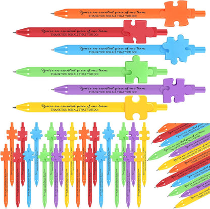 Eaasty 48 Pcs Employee Appreciation Gifts Bulk Inspirational Puzzle Pens Thank You Ballpoint Pens for Coworkers Staff Team Teacher Nurse Pastor Boss's Day Vet Tech Week Pharmacy Technicians Day Gifts