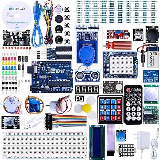 ELEGOO UNO R3 Project Most Complete Starter Kit Upgraded 37 in 1 Sensor Modules Kit 120pcs Multicolored Dupont Wire