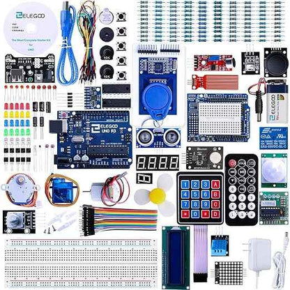 ELEGOO UNO R3 Project Most Complete Starter Kit Upgraded 37 in 1 Sensor Modules Kit 120pcs Multicolored Dupont Wire