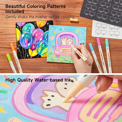 Shuttle Art 24 pack Dual Tone Acrylic Paint Markers, 48 Colors Acrylic Paint Pens for Rock Painting, Ceramic, Wood, Canvas, Glass, Stone, Fabric, Card Making, DIY & Art Supplies