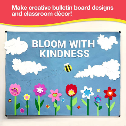 FreshCut Crafts: 280 Pieces of DIY Flower Cutouts with IDEA Guide - 2-Sided Punch Out Tulips, Daisies, Daffodils, Flowers Ideal for Spring Craft Projects, and Mother's Day DIY Gift Craft - Crafty Corner