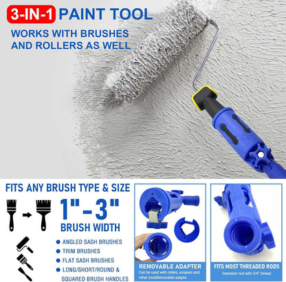 Multi-Angle Paint Brush Extender, 1 PCS Extension Pole Attachments for Paint Brushes and Rollers, with Rotating Head, Great for High Ceilings, Corners, Edges