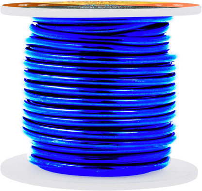 Mandala Crafts 8 Gauge Anodized Aluminum Craft Wire for Jewelry Making - 32 FT Colored Flexible True Blue Wire - Bendable for Bonsai Armature Crafting Sculpting - Crafty Corner