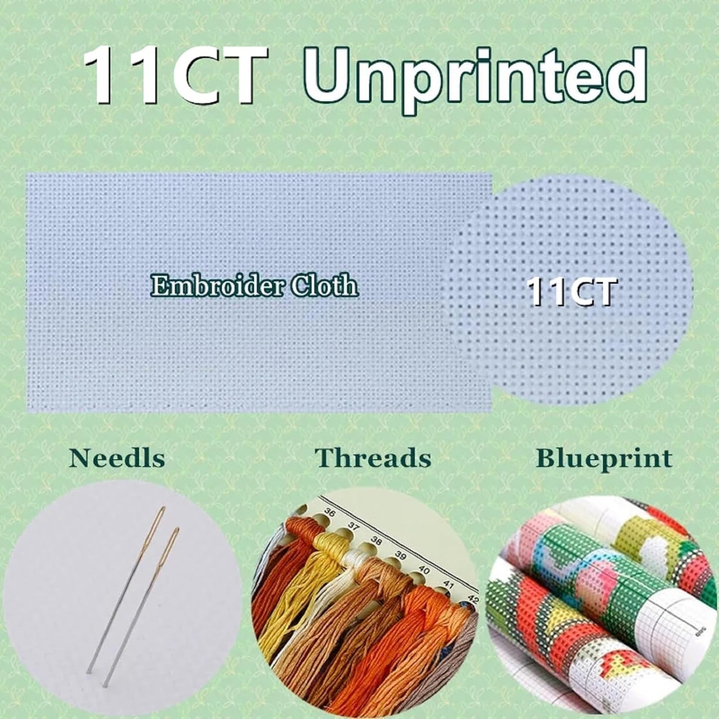 DMCXART Counted Cross Stitch Kits for Adults Needlepoint Kits Unprinted Cross Stitching Embroidery Kit 11CT Cross Stitch Supplies-Turtle Coral Fish 18x18 inch