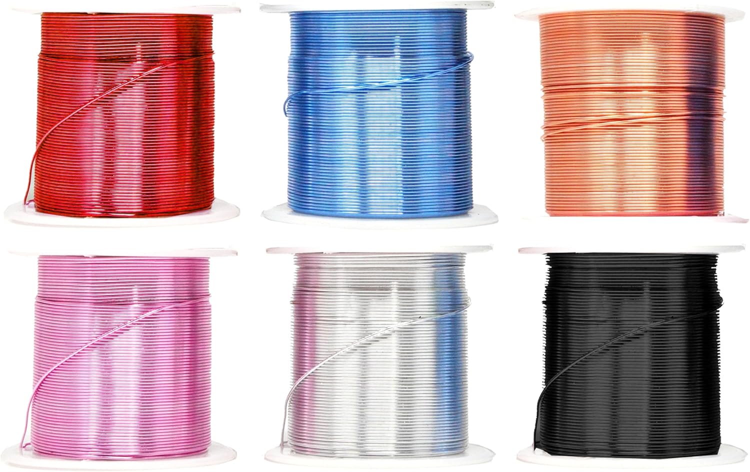 Mandala Crafts 22 Gauge Anodized Aluminum Craft Wire for Jewelry Making - 450 FT Colored Flexible Silver Copper Black Pink Ice Blue Red Wire - Bendable for Bonsai Armature Crafting Sculpting - Crafty Corner